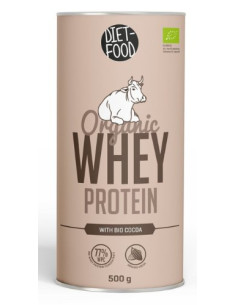 BIAŁKO SERWATKOWE Z KAKAO (KONCENTRAT WPC 77) BIO 500 g - DIET-FOOD