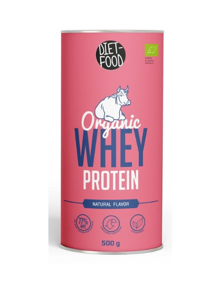BIAŁKO SERWATKOWE NATURALNE (KONCENTRAT WPC 77) BIO 500 g - DIET-FOOD