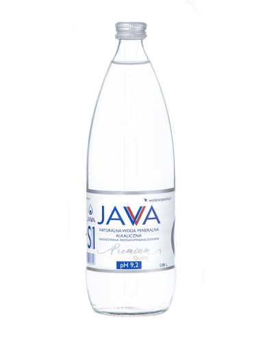NATURALNA WODA MINERALNA ALKALICZNA NIEGAZOWANA 860 ml (SZKŁO) - JAVA