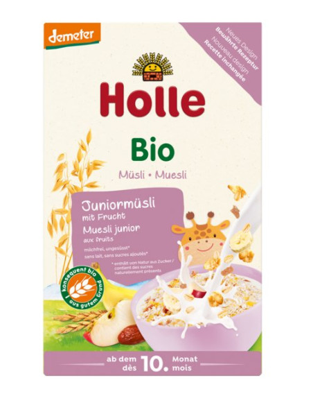 MUSLI JUNIOR Z OWOCAMI OD 10 MIESIĄCA DEMETER BIO 250 g - HOLLE