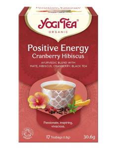 HERBATKA POZYTYWNA ENERGIA ŻURAWINA - HIBISKUS (POSITIVE ENERGY CRANBERRY HIBISCUS) BIO (17 x 1,8 g) 30,6 g - YOGI TEA