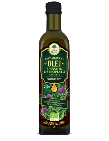 OLEJ Z OSTROPESTU PLAMISTEGO TŁOCZONY NA ZIMNO BIO 250 ml - DARY NATURY