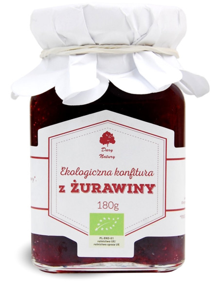 KONFITURA Z ŻURAWINY BIO 180 g - DARY NATURY