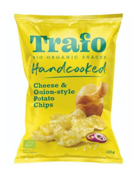 CHIPSY ZIEMNIACZANE O SMAKU SEROWO - CEBULOWYM WEGAŃSKIE BIO 125 g - TRAFO