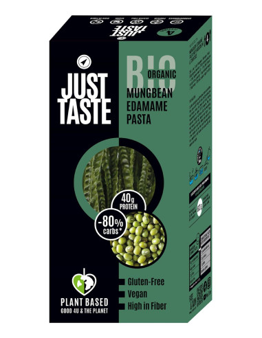 MAKARON PROTEINOWY (Z SOI EDAMAME I FASOLI MUNG) FETTUCCINE BEZGLUTENOWY BIO 250 g - JUST TASTE