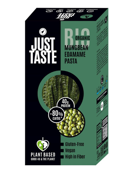 MAKARON PROTEINOWY (Z SOI EDAMAME I FASOLI MUNG) FETTUCCINE BEZGLUTENOWY BIO 250 g - JUST TASTE