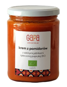 KREM Z POMIDORÓW Z PIECZONĄ PAPRYKĄ I WINNYMI JABŁKAMI BIO 450 g - GAPA 2