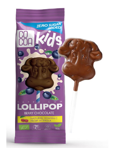LIZAK Z CZEKOLADY JAGODOWEJ Z WITAMINĄ C Z ACEROLI BEZ DODATKU CUKRÓW BIO 15 g - COCOA