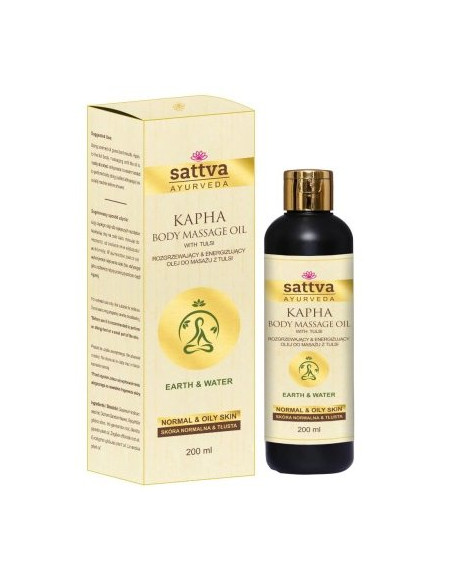 OLEJ DO MASAŻU ROZGRZEWAJĄCY I ENERGIZUJĄCY Z TULSI 200 ml - SATTVA (AYURVEDA)