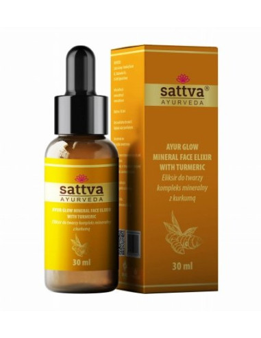 SERUM ELIKSIR DO TWARZY KOMPLEKS MINERALNY Z KURKUMĄ 30 ml - SATTVA (AYURVEDA)