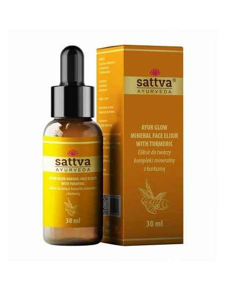 SERUM ELIKSIR DO TWARZY KOMPLEKS MINERALNY Z KURKUMĄ 30 ml - SATTVA (AYURVEDA)