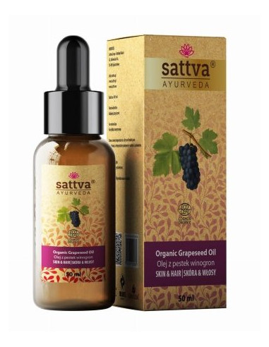 OLEJ DO CIAŁA I WŁOSÓW Z PESTEK WINOGRON ECO 50 ml - SATTVA (AYURVEDA)