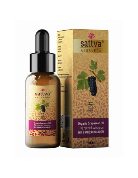 OLEJ DO CIAŁA I WŁOSÓW Z PESTEK WINOGRON ECO 50 ml - SATTVA (AYURVEDA)