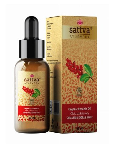 OLEJ DO CIAŁA I WŁOSÓW Z DZIKIEJ RÓŻY ECO 50 ml - SATTVA (AYURVEDA)