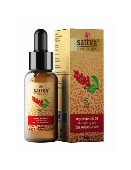 OLEJ DO CIAŁA I WŁOSÓW Z DZIKIEJ RÓŻY ECO 50 ml - SATTVA (AYURVEDA)