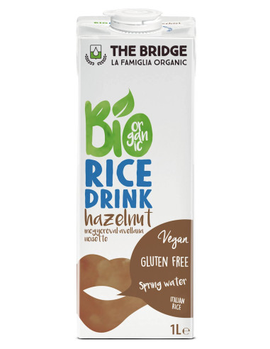 NAPÓJ RYŻOWY Z ORZECHAMI LASKOWYMI BEZGLUTENOWY BIO 1 L - THE BRIDGE