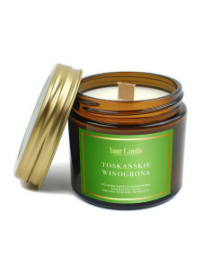 ŚWIECA SOJOWA ZAPACHOWA Z DREWNIANYM KNOTEM TOSKAŃSKIE WINOGRONA 120 ml - YOUR CANDLE