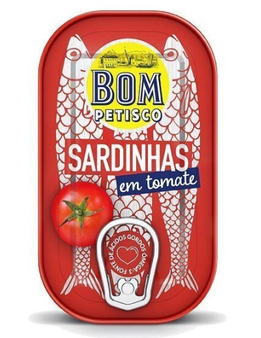 SARDYNKI PORTUGALSKIE W SOSIE POMIDOROWYM 120 g (78 g) - BOM PETISCO