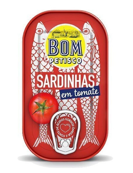 SARDYNKI PORTUGALSKIE W SOSIE POMIDOROWYM 120 g (78 g) - BOM PETISCO