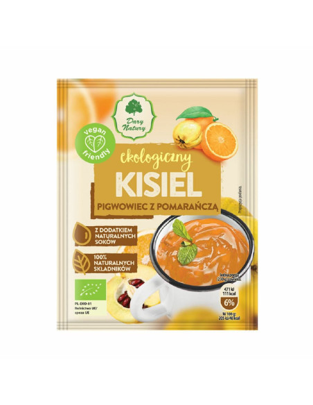 KISIEL INSTANT PIGWOWIEC Z POMARAŃCZĄ BEZGLUTENOWY BIO 30 g - DARY NATURY