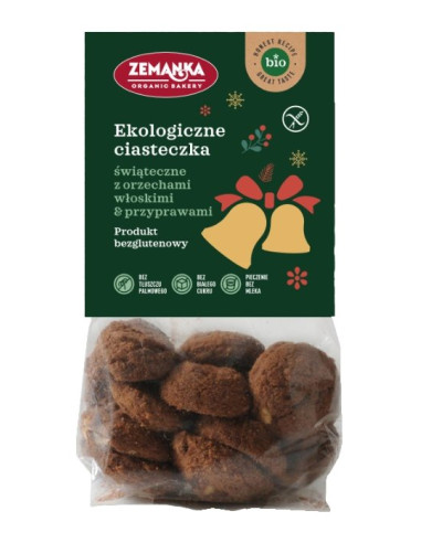 CIASTKA ŚWIĄTECZNE Z ORZECHAMI WŁOSKIMI I PRZYPRAWAMI KORZENNYMI BEZGLUTENOWE BIO 100 g - ZEMANKA (PRODUKT SEZONOWY)