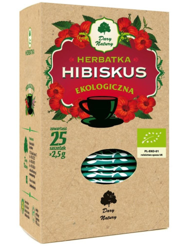 HERBATKA HIBISKUS BIO (25 x 2,5 g) 62,5 g - DARY NATURY