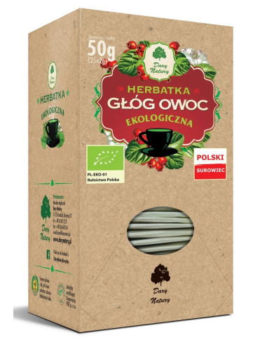 HERBATKA OWOC GŁOGU BIO (25 x 2 g) 50 g - DARY NATURY