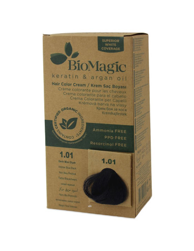 FARBA DO WŁOSÓW INTENSYWNA NIEBIESKA CZERŃ (1.01) 250 g - BIOMAGIC