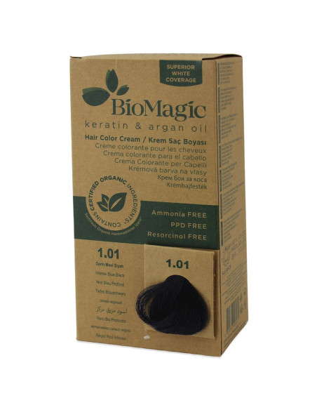 FARBA DO WŁOSÓW INTENSYWNA NIEBIESKA CZERŃ (1.01) 250 g - BIOMAGIC