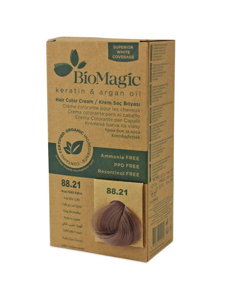 FARBA DO WŁOSÓW MROŹNA KAWA Z MLEKIEM (88.21) 250 g - BIOMAGIC
