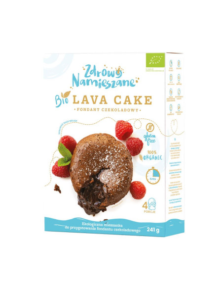 MIESZANKA NA FONDANT CZEKOLADOWY (LAVA CAKE) BEZGLUTENOWA BIO 241 g - ZDROWO NAMIESZANE