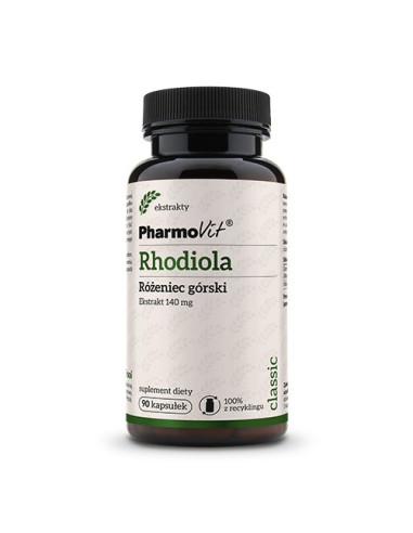 RHODIOLA - RÓŻENIEC GÓRSKI EKSTRAKT (140 mg) BEZGLUTENOWY 90 KAPSUŁEK - PHARMOVIT (CLASSIC)