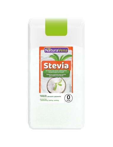 STEVIA (NA BAZIE ERYTRYTOLU I GLIKOZYDÓW STEWIOLOWYCH ZE STEWII) 500 g - NATURAVENA