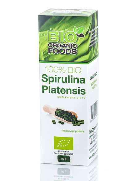 SPIRULINA PLATENSIS BIO (250 mg) 320 TABLETEK - BIO ORGANIC FOODS