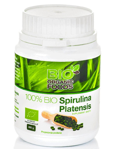 SPIRULINA PLATENSIS BIO (250 mg) 1200 TABLETEK - BIO ORGANIC FOODS