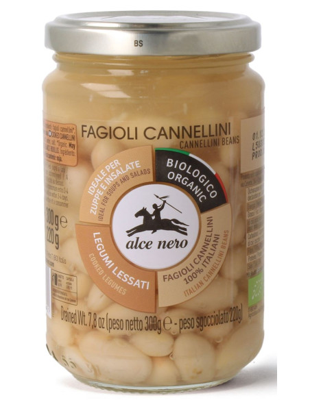 FASOLA CANNELLINI W ZALEWIE BIO 300 g (220 g) (SŁOIK) - ALCE NERO