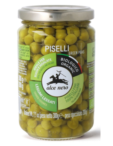 GROSZEK ZIELONY W ZALEWIE BIO 300 g (200 g) (SŁOIK) - ALCE NERO
