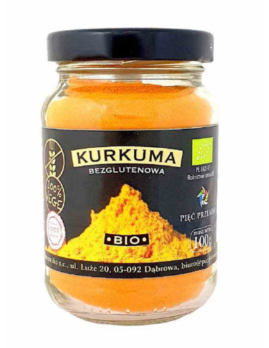 KURKUMA MIELONA BEZGLUTENOWA BIO 100 g - PIĘĆ PRZEMIAN
