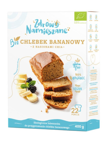 MIESZANKA NA CHLEBEK BANANOWY Z NASIONAMI CHIA BEZGLUTENOWA BIO 400 g - ZDROWO NAMIESZANE