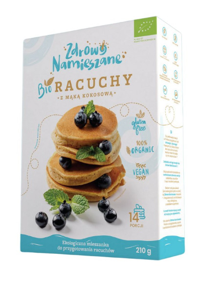 MIESZANKA NA RACUCHY Z MĄKĄ KOKOSOWĄ BEZGLUTENOWA BIO 210 g - ZDROWO NAMIESZANE