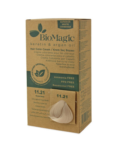 FARBA DO WŁOSÓW EXTRA JASNY KRYSZTAŁOWY BLOND (11.21) 250 g - BIOMAGIC