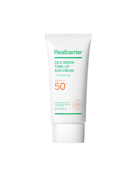 KREM PRZECIWSŁONECZNY KOREAŃSKI TONIZUJĄCY DO TWARZY CICA GREEN TONE-UP SPF 50 50 ml - REAL BARRIER
