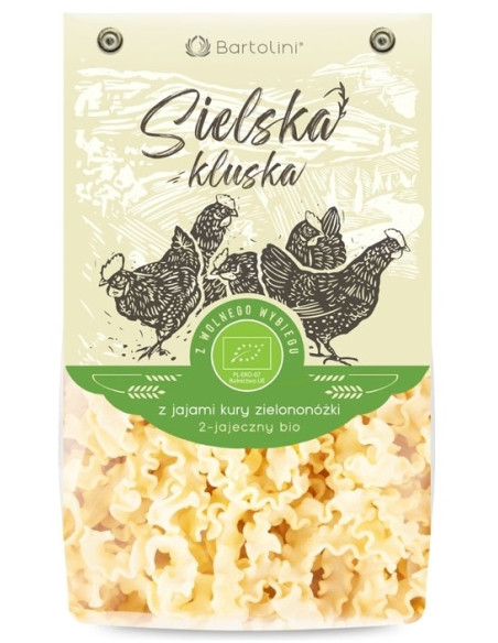 MAKARON (Z JAJAMI KURY ZIELONONÓŻKI SEMOLINOWY) FALA BIO 250 g - BARTOLINI (SIELSKA KLUSKA)