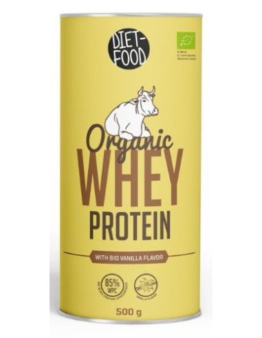 BIAŁKO SERWATKOWE O SMAKU WANILIOWYM (KONCENTRAT WPC 85) BIO 500 g - DIET-FOOD