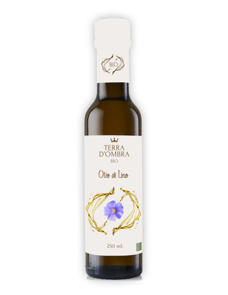 OLEJ LNIANY TŁOCZONY NA ZIMNO BIO 250 ml - TERRA D'OMBRA