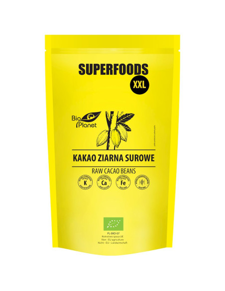 KAKAO ZIARNA SUROWE BIO 600 g - BIO PLANET SUPERFOODS