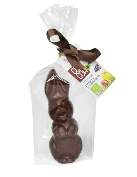 ZAJĄC Z CIEMNEJ CZEKOLADY 70 %  BIO 55 g - COCOA (PRODUKT SEZONOWY)