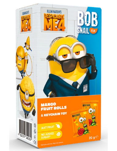 PRZEKĄSKA EAT & PLAY MANGO Z BRELOKIEM MINIONKI BEZGLUTENOWA 20 g - BOB SNAIL