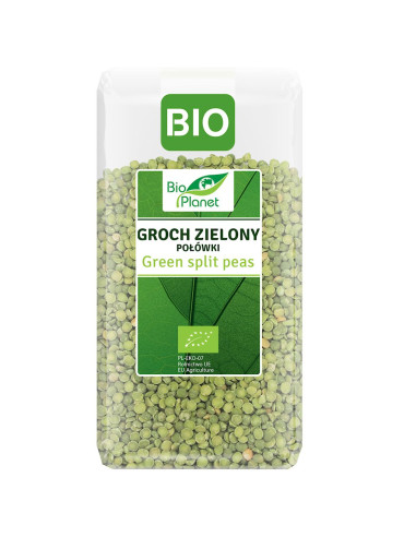 GROCH ZIELONY POŁÓWKI BIO 500 g - BIO PLANET