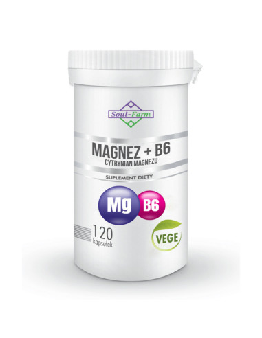 MAGNEZ + WITAMINA B6 120 KAPSUŁEK - SOUL FARM